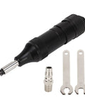 Professional Grade Air Powered Die Grinder With Tough Stainless Steel Housing And Blazing Fast Thirty Thousand Rpm Speeds For Reliable Engraving And Precise Polishing Tasks All Day Long In The Shop, with accessories.