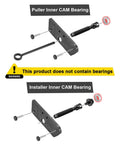 Inner Cam Bearing Installer And Camshaft Puller Tool For Harley Evolution Engines, steel construction, components shown separately.