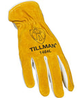 1464 Top Grain Cowhide Split Driver Gloves Large with Kevlar Stitching, Wing Thumb, rollover index, yellow heavy-duty work gloves