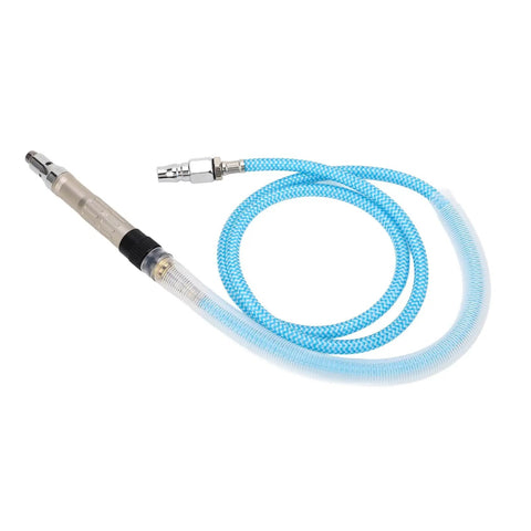Heavy Duty Pencil Air Die Grinder Delivers Hella Fast 70000 RPM Spin with flexible blue air hose and quick-connect fittings.