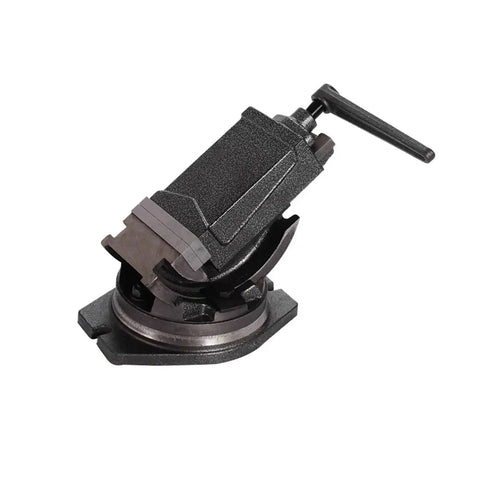 Heavy Duty Tilting Swivel Bench Vise 4 Inch Milling Vice For CNC Workbenches, angled view of durable design for precision clamping.