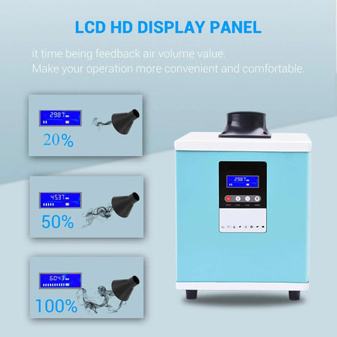Professional Solder Fume Extractor Delivers 150W Kickass Suction At 258 Cbm Per Hour featuring LCD display and adjustable airflow.