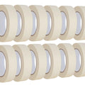 Masking Tape 1 Inch By 55 Yards Bulk Pack Of 12 Rolls For Paint Prep And General Purpose Use Crepe Paper Adhesive Tape