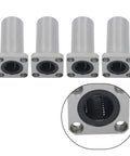 Square Flange Linear Ball Bearing 20mm ID 32mm OD 80mm Length With Steel Cage Pro Grade Linear Motion Bearing For 3D Printers And CNC Routers High Precision Alignment And Smooth Movement, 4-pack