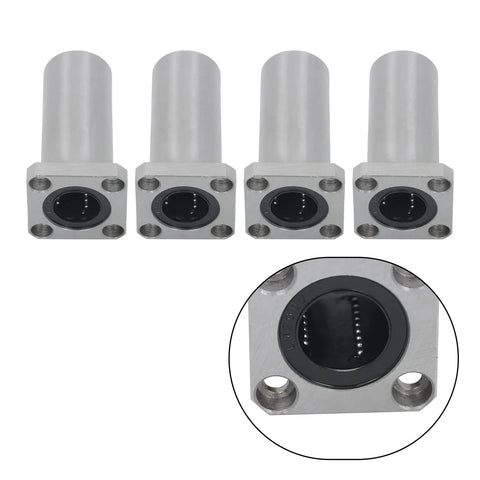 Square Flange Linear Ball Bearing 20mm ID 32mm OD 80mm Length With Steel Cage Pro Grade Linear Motion Bearing For 3D Printers And CNC Routers High Precision Alignment And Smooth Movement, 4-pack