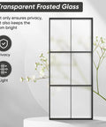 Privacy Glass Barn Door 36x84 Inches With 6 Foot Sliding Hardware Kit Included Aluminum Alloy Frame Frosted Tempered Glass 6 Lite Design
