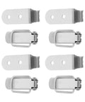 Heavy Duty Stainless Steel Spring Loaded Toggle Latches With Bend Hook For Secure Cabinet Boxes And Heavy Doors No Key Needed 4 Pack Deal displayed from top view, showing all units.