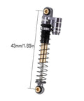 43mm Aluminum Threaded Tele Shocks Absorbers Dope Upgrade Kit For Axial SCX24 Bronco Gladiator Deadbolt JLU C10 Grey