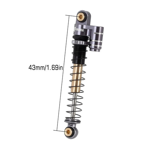 43mm Aluminum Threaded Tele Shocks Absorbers Dope Upgrade Kit For Axial SCX24 Bronco Gladiator Deadbolt JLU C10 Grey