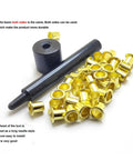 Brass Eyelet Rivets for Holsters 100 Pc Set 8 9 8.4mm Size Gold Color with.294 Inch Under Flange, tool included