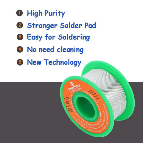 No Lead Solder Wire For Electronics With Rosin Flux Core 1.2mm Diameter Sn99 Ag0.3 Cu0.7 Alloy 30g spool with green and orange label