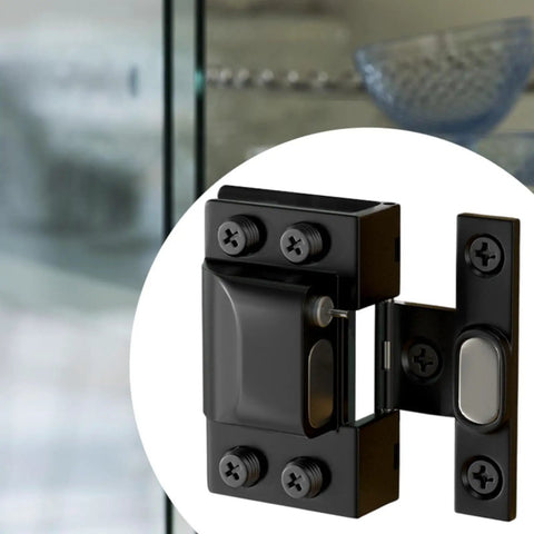Top Notch Hydraulic Frameless Glass Door Hinge For Shower Replacement Adjustable 5 To 8mm Glass Clips 304 Stainless Steel Rust Resistant Black Finish U Shaped Clip Design close-up