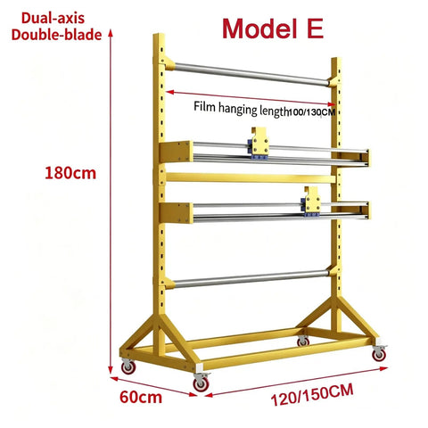 Heavy Duty Packing Station With Upgraded Cutter And Steel Bubble Roll Dispenser Stand Mobile Shipping Prep Cart Built Tough for 180cm tall use.
