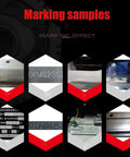 Marking samples created with Rock Solid Portable Pneumatic Dot Peen Marking Machine For Vin Codes And Chassis Numbers.