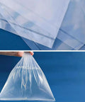 Clear Flower Water Bags Pro Grade 100 Pack Transparent Wrapping Sleeves for Bouquets shown with water, durable for floral use.