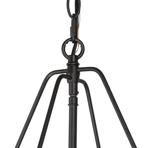 Top view of the Farmhouse Rustic Black Chandelier With 4 Lights For Dining Room Living Room Bedroom Kitchen Island And Foyer Modern Octagonal Design