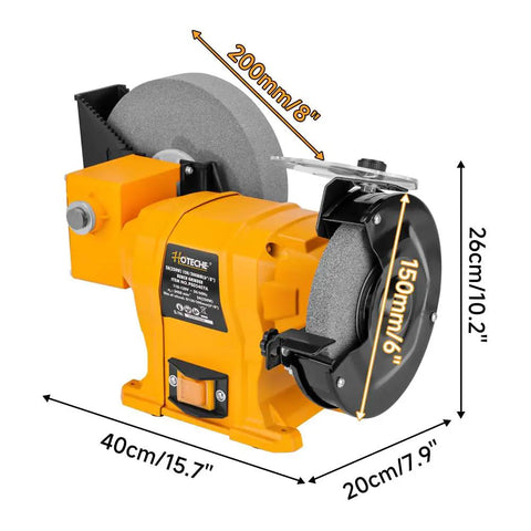 Heavy Duty Wet Dry Bench Grinder With Six And Eight Inch Grinding Wheels Powered By A Rugged 2.1 Amp Motor for sharpening tools