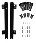 Top Tier Heavy Duty 14 Inch Under Desk Keyboard Tray Rails With Dead Smooth Ball Bearing Slide And Fully Adjustable Height For A Real Deal Ergonomic Office Setup Black parts and screws layout