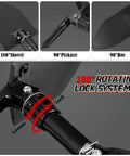 Lightweight 18.5 Inch Folding Shovel For Camping And Hiking with rotating lock system, high-carbon steel tool angles for shovel, pickaxe, and hoe.