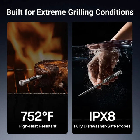 Ultra Long Range Wireless Meat Thermometer With Sub 1G Tech 6 Sensors NIST Certified Accuracy in extreme conditions
