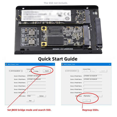 Dead Simple Hella Reliable Dual MSATA NGFF B Plus M Enclosure Supports JBOD RAID0 Span Modes Plug And Go 2 Point 5 Inch SATA storage setup guide.