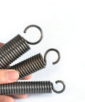Pack Of 2 Heavy Duty Dual Hook Tension Springs In Gray And Black Featuring 3Mm Wire With 18-20Mm Outer Diameter and Variable Lengths from 60 to 500 Mm for Tough Projects and Electronics Repairs held by hand.