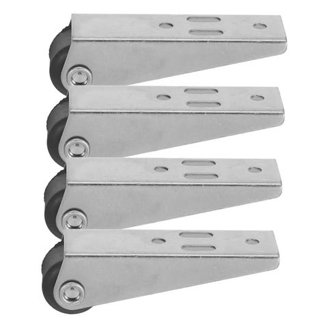 Heavy Duty Sliding Door Rollers Galvanized Track For Barn Or Closet Doors Hella Smooth Glide Pulley Hardware Kit 4 Pack visible rollers in silver.