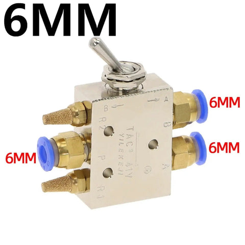 Dead Simple Self Locking Two Position Five Way Pneumatic Exhaust Valve Switch With One Inch Eighth Npt Fittings And Built In Tough Muffler For Heavy Duty Workspaces