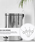 4 Pieces Heavy Duty Metal Torsional Spring Parts for Trash Can Lid Replacement near kitchen bucket; corrosion resistant