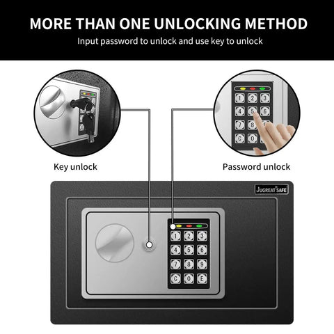 25 Keys Cabinet With Sensor Light And Electronic Key Safe Pin Code Keyless Storage Box showing keypad and key unlocking methods