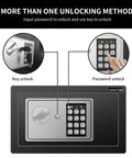 37 Key Cabinet With Sensor Light And Pin Code Keyless Safe For Home Or Office showing keypad and key unlocking methods