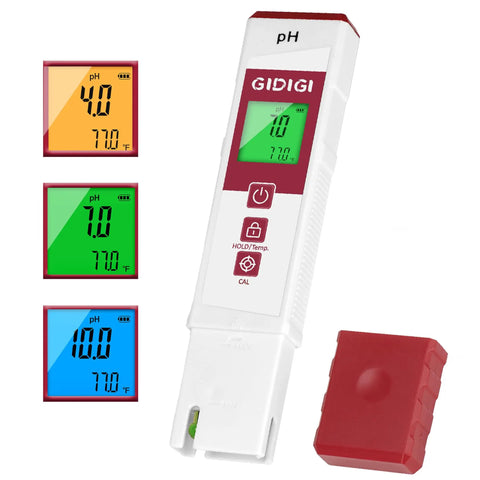 Water pH Meter With Color Display And Dual Data Readout, Easy ATC pH Tester With Calibration Kit for pools and aquariums