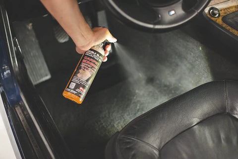 Applying Carpet Bomber Upholstery Cleaner Citrus Power That Lifts Grease Dirt And Odors Tough Grime Be Gone inside car