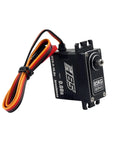 Hella Durable 85Kg High Torque Digital Servo With Waterproof Brushless Motor And Steel Gears For 0.08Sec Speed At 16.8V side view with wires