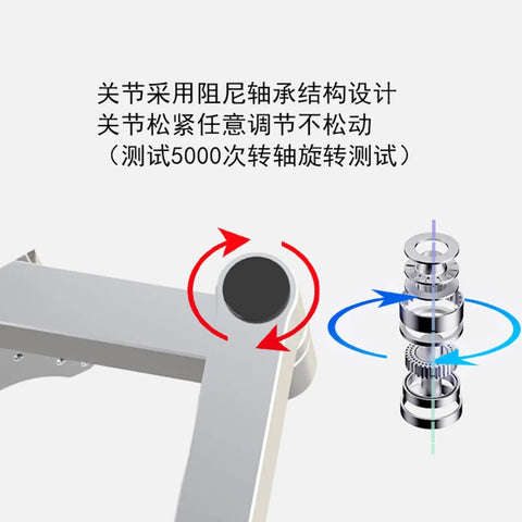 Detailed view of Heavy Duty Monitor Arm With Roomy Keyboard Tray Sweet Pick For Rapid Workspace Swaps showing adjustment mechanism.