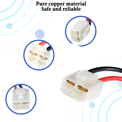 Battery Wiring Harness Kit For MX350 MX400 Electric Scooters And Dirt Bikes 4 Hole Socket 14AWG 4 Pin 2 Wire Replacement Power Cable With Durable Connectors And Plug And Play Ready