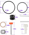 Air Motor Repair Kit For Graco Fireball Pumps And Monark Air Motors with O-rings and components, size dimensions shown