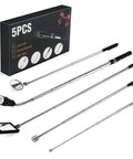 360 Degree Flexible Magnetic Flashlight And Telescoping Magnetic Pickup Tool Kit With Adjustable Inspection Mirror displayed.