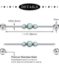 Industrial Barbell Earrings Set 14g Stainless Steel Scaffold Piercing Jewelry 38mm One And A Half Inch Eight Piece Kit