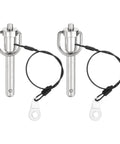 Two Pack Quick Release Pins Three Eighths Inch Diameter By One And A Half Inch Length Push Button Ball Locking Pins With Ring Handle