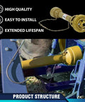 Heavy Duty PTO Drive Shaft With 6 Spline Ends And 1 3 8 Inch Fit, Series 4 Tractor Driveline Built For Rough Farm Work, Tough As Nails Slip Clutch, 20CrMnTi Steel U Joint And Heavy Q345 Tube For Agricultural Machinery on tractor implement