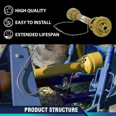 Heavy Duty PTO Drive Shaft With 6 Spline Ends And 1 3 8 Inch Fit, Series 4 Tractor Driveline Built For Rough Farm Work, Tough As Nails Slip Clutch, 20CrMnTi Steel U Joint And Heavy Q345 Tube For Agricultural Machinery on tractor implement
