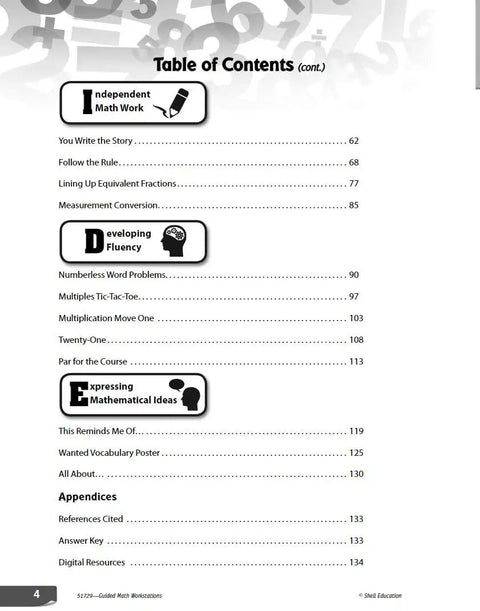 Page layout of Hands On Math Workstations For Grades 3 To 5: A Real World Guide To Guided Math In Elementary Classrooms