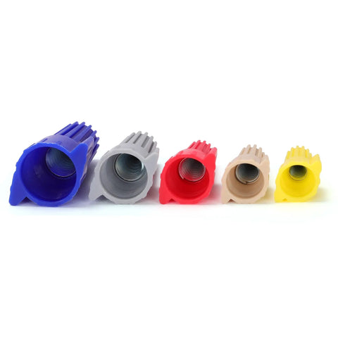 200 Pack Gray Wire Nuts With Winged Handles For Snappy Twist On Connections AWG 18 to 6 in multicolor sizes for electrical connections.