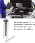 Crank Shaft Sleeve Adapter Five Eighths To Three Quarters Inch Bore Reducer with Keystock next to car engine setup
