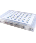 Plastic case containing 37 In 1 Sensor Starter Kit For Arduino And Raspberry Pi, with sensors and modules visible through the lid.