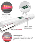 Ultrasonic Infrared Hair Straightener With LCD Display And 360 Degree Swivel Cord For At Home Hair Treatment, Repair Damaged Strands