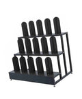 Killer Heavy Duty Storage Rack For Roll Materials With Adjustable Leveling Feet For Garage Workshops, iron frame with storage slots.