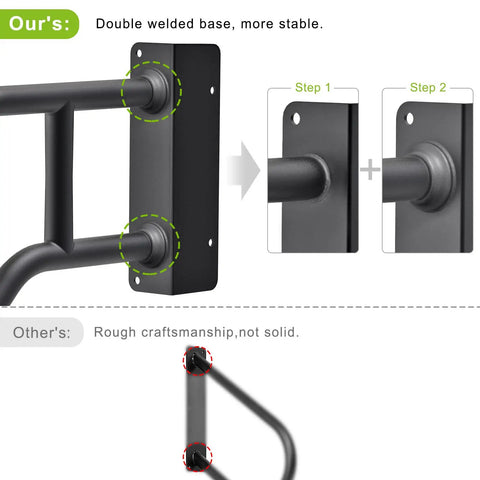Heavy Duty 28 Inch Outdoor Handrails For 1 To 3 Step Stairs Non Slip Door Jamb Corner Mount Grab Bars U Shape Safety Handle detail