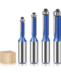 Super Cool Extended Trimming Router Bit For Pros With 12mm Or Half Inch Shank and smooth cutting edges, set of four bits for precise routing.